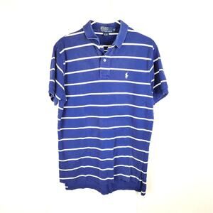 Polo Ralph Lauren Blue And White Striped Short Sleeved Polo Shirt